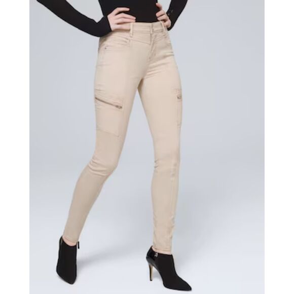 White House Black Market Sculpt High-Rise Skinny Ankle Cargo Jeans Jean Size 4 - Picture 1 of 10